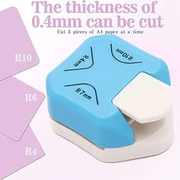 Jeemiter 3 in 1 Corner Rounder Punch - Hole Punch 4mm 7mm 10mm 3-Way Corner Cutter for Paper Craft, DIY Projects, Photo Cutter, Card Making and Scrapbooking Crafting Handmade Activity