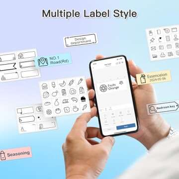 POLONO P31S Label Maker Machine with Tape, Portable Thermal Printer, Portable Bluetooth Label Printer for Organizing Storage Office Home, Sticker Maker Mini Label Maker with Multiple Templates, Green