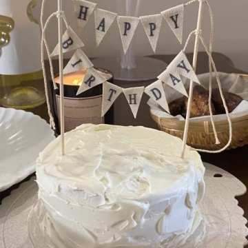 Happy Birthday Cake Bunting Topper - Elegant Cake Decor