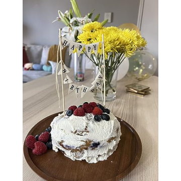 Happy Birthday Cake Bunting Topper - Elegant Cake Decor