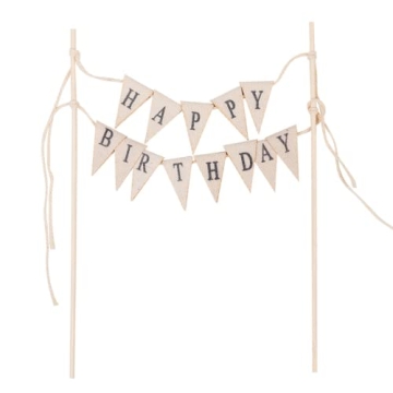 Happy Birthday Cake Bunting Topper - Elegant Cake Decor