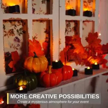 Homemory Black Flameless LED Tea Light Candles 24-Pack