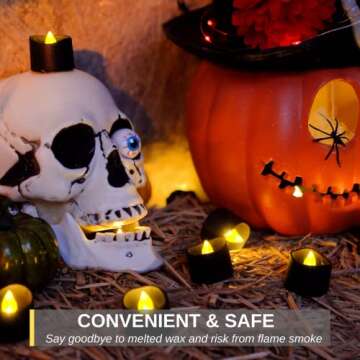 Homemory Black Flameless LED Tea Light Candles 24-Pack