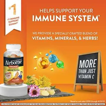 Airborne 750mg Vitamin C Gummies For Adults, Immune Support Supplement with Powerful Antioxidants Vi...