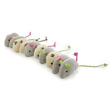 SmartyKat Skitter Critters Value Pack Catnip Cat Toys - Gray/Cream, Set of 10