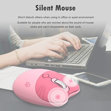 Lomiluskr Cute Cat Wireless Mouse in Candy Colors for Kids and Adults
