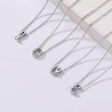 Memorjew 925 Sterling Silver Initial Necklace, Dainty Letter A Gold Gold Cursive Initial Necklace for Women, Valentines Mother’s Day Birthday Gifts Jewelry