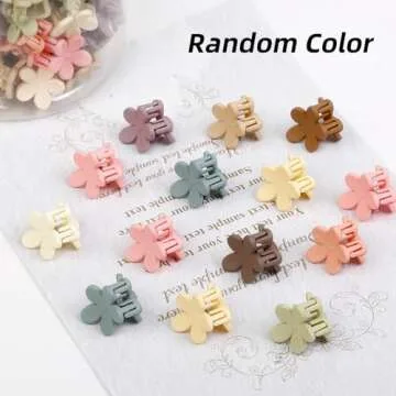 Colorful Mini Flower Hair Clips - TEBIEKOY 100pcs Hairpins