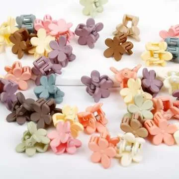 Colorful Mini Flower Hair Clips - TEBIEKOY 100pcs Hairpins