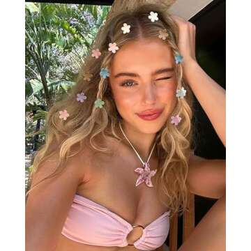 Colorful Mini Flower Hair Clips - TEBIEKOY 100pcs Hairpins