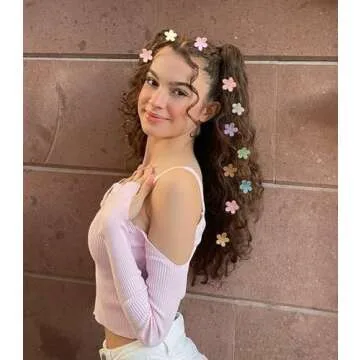 Colorful Mini Flower Hair Clips - TEBIEKOY 100pcs Hairpins