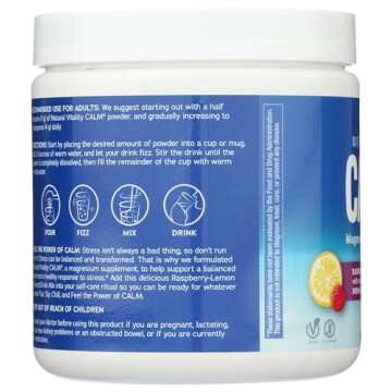 Natural Vitality Raspberry Lemon Calm Magnesium Drink Mix 8 OZ