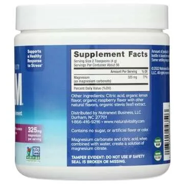 Natural Vitality Raspberry Lemon Calm Magnesium Drink Mix 8 OZ