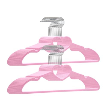 Cute Pink Plastic Hangers 20 Pack for Stylish Organization
