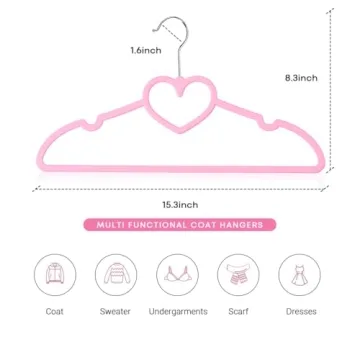 Cute Pink Plastic Hangers 20 Pack for Stylish Organization