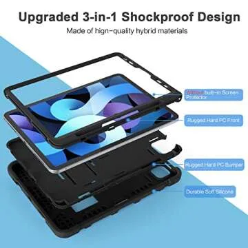 Azzsy Rugged Kids Case for iPad Air 5/4 - Ultimate Protection