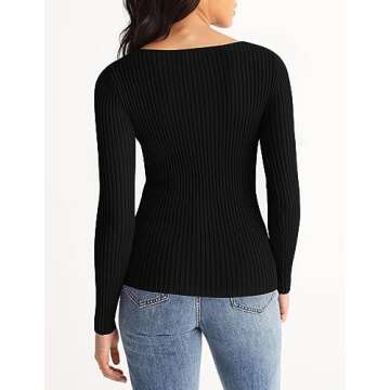 Stylish MEROKEETY Square Neck Long Sleeve Top for Women