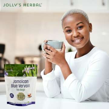 Jolly's Herbal Jamaican Blue Vervain Tea Bags - Pure Relaxation (24 Count)