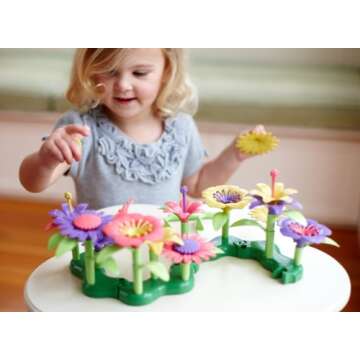 Green Toys Build-a-Bouquet Floral Arrangement Playset - BPA Free, Phthalates Free, Creative Play Toy...