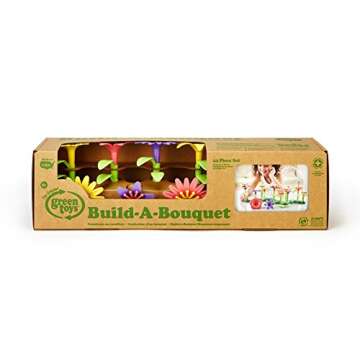 Green Toys Build-a-Bouquet Floral Arrangement Playset - BPA Free, Phthalates Free, Creative Play Toys for Gross Motors, Fine Motor Skill Development. Toys and Games