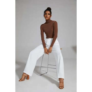 Stylish FUNYYZO Women Wide Leg Pants for Work and Casual