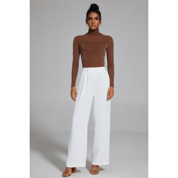 Stylish FUNYYZO Women Wide Leg Pants for Work and Casual