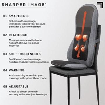 Sharper Image Smartsense Shiatsu Massage Chair Pad with Heat