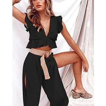FANCYINN Stylish Black Beach Jumpsuit for Women
