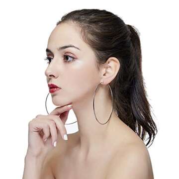 Cocadant 3 Pairs 100mm Extra Large Gold Hoop Earrings for Women,Stainless Steel Hoop Earrings 14K Gold Plated Rose Gold Plated Silver Hypoallergenic Hoops set