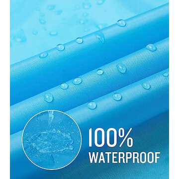 SaphiRose Lightweight Kids Rain Poncho Waterproof Jacket Zipper Up Rain Coat Blue X-Large