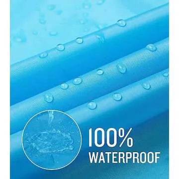 SaphiRose Kids Rain Poncho Waterproof Jacket Zipper Blue X-Large