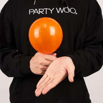 PartyWoo Tangerine Orange Balloons, 50 pcs 5 Inch Dark Orange Balloons, Deep Orange Balloons for Bal...