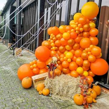 PartyWoo Tangerine Orange Balloons, 50 pcs 5 Inch Dark Orange Balloons, Deep Orange Balloons for Balloon Garland Balloon Arch, Party Decorations, Birthday Decorations, Wedding Decorations, Orange-Y9