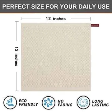 Kitinjoy Cotton Kitchen Dish Cloths - 6-Pack Absorbent Towels
