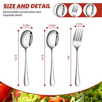 Patelai 6 Pack Serving Spoons Set - Premium Utensils for Banquets & Parties