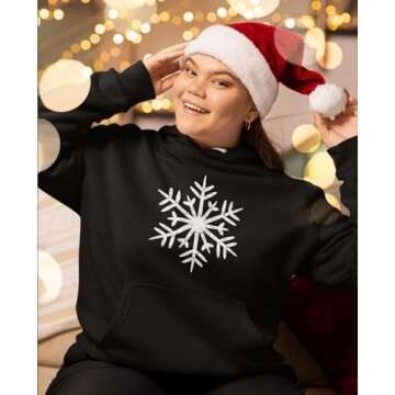 Tstars Snowflake Christmas Hoodie for Women and Teen Girls Xmas Holiday Sweatshirt Hoodies XX-Large Black