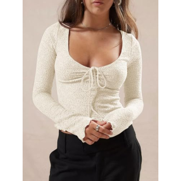 Stylish Imily Bela Women's Long Sleeve Crop Tops Fashion
