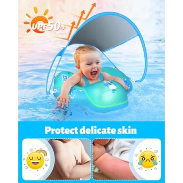 LAYCOL Baby Swimming Float with Canopy for Safe Water Fun