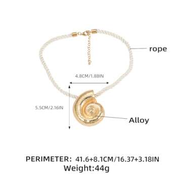 Doubnine Conch Earrings Necklace Set Large Studs Golden for Women Fashion Jewelry Earrings Statement Ocean Jewelry