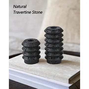 HofferRuffer Travertine Candle Holders Set - Elegant Decor for Any Occasion