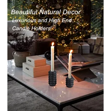 HofferRuffer Travertine Candle Holders Set - Elegant Decor for Any Occasion