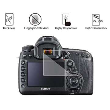 [3-Pack] Tempered Glass Screen Protector for Canon EOS 5D Mark IV 5D4 5DIV 5DS 5DS R DSLR Camera, AK...