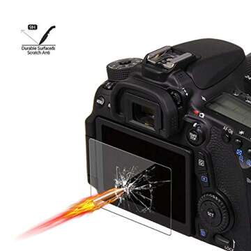 [3-Pack] Tempered Glass Screen Protector for Canon EOS 5D Mark IV 5D4 5DIV 5DS 5DS R DSLR Camera, AKWOX [0.3mm 2.5D High Definition 9H] Optical LCD Premium Glass Protective Cover