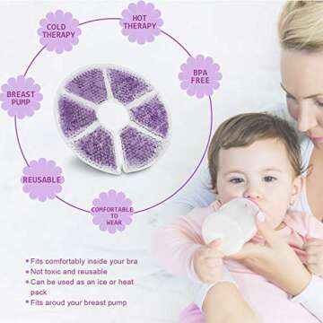 Breast Therapy Pads, Hot Cold Breastfeeding Gel Pads, Breastfeeding Essentials and Postpartum Recove...