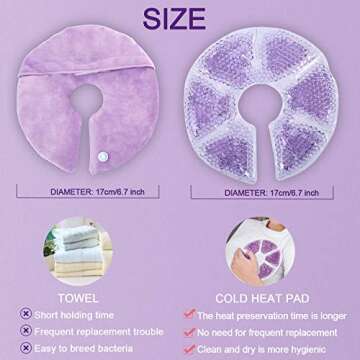 Breast Therapy Pads, Hot Cold Breastfeeding Gel Pads, Breastfeeding Essentials and Postpartum Recovery, Nursing Breast Pads Pain Relief for Mastitis, Engorgement, Microwavable