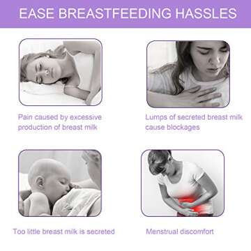 Breast Therapy Pads, Hot Cold Breastfeeding Gel Pads, Breastfeeding Essentials and Postpartum Recovery, Nursing Breast Pads Pain Relief for Mastitis, Engorgement, Microwavable
