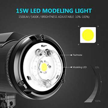 Neewer i6T EX 600W 2.4G TTL Studio Strobe 1/8000 HSS Flash Monolight Compatible with Nikon, Wireless Trigger/Modeling Lamp/Recycle in 0.2-1 Sec/Lithium Battery(400 Full Power Flashes)/Bowens Mount