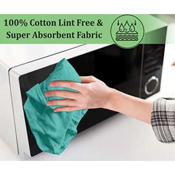RUVANTI Flour Sack Towels 12 Pack 28x28 Inch, 100% Cotton Tea Towels, Reusable Kitchen Towels, Machine Washable, Absorbent Bar Towels - Dish Cloth Perfect for Drying & Cleaning - Turquoise