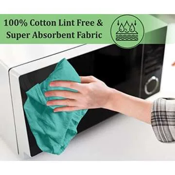 RUVANTI Flour Sack Towels 12 Pack 28x28 Inch, 100% Cotton Tea Towels, Reusable Kitchen Towels, Machine Washable, Absorbent Bar Towels - Dish Cloth Perfect for Drying & Cleaning - Turquoise