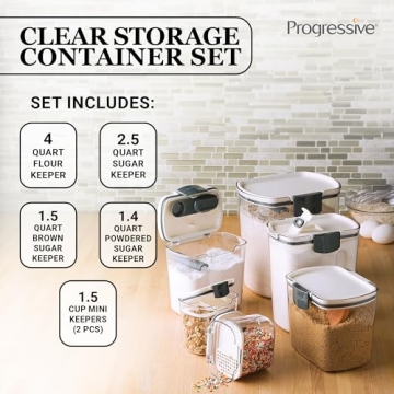 ProKeeper 6-Piece Baking Storage Container Set for Kitchen Organization